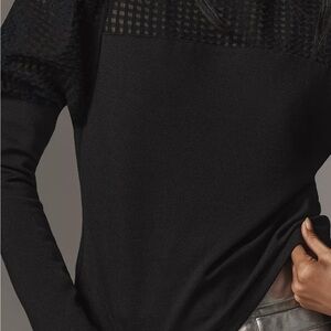 Anthropologie Maeve Mutton Sleeve Mock Neck Slim Top “Sold out Online!”